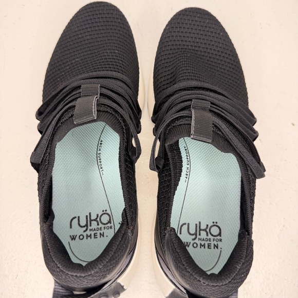 Ryka Jumpstart Lace Black Knit Slip On Athletic Shoes Womens 9M - Picture 7 of 8